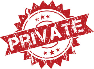 Red private stamp with a starburst design, indicating restricted access or confidentiality.
