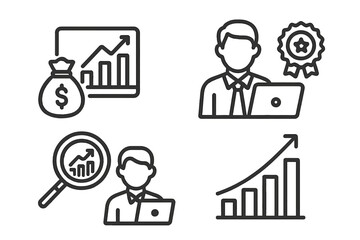 Business success and financial growth featuring professional achievement and market analysis