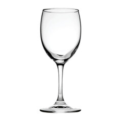 Obraz premium A clear, empty, stemmed wine glass stands elegantly against a stark transparent background, showcasing its pristine form and reflections. background removed