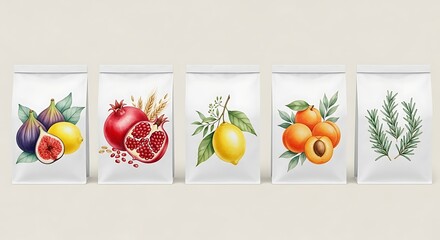 Watercolor food ingredients