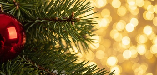 Obraz premium christmas tree with red balls