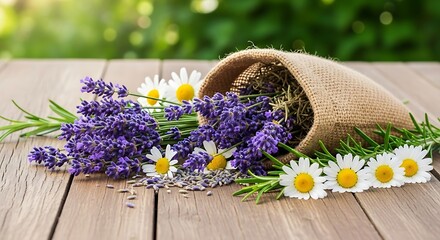 Fragrant lavender and daisies