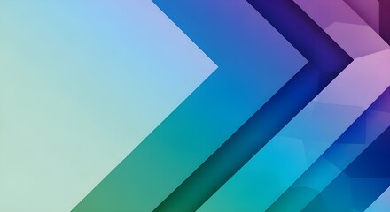 A vibrant geometric arrow-shaped background with layered colors and gradient blending, ideal for banners and digital design.