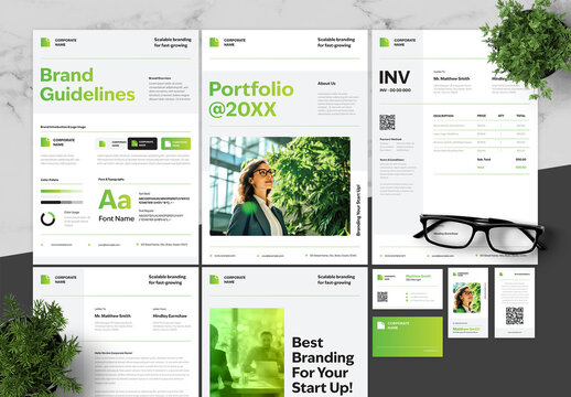 Green And Black Brand Guidelines Corporate Startup