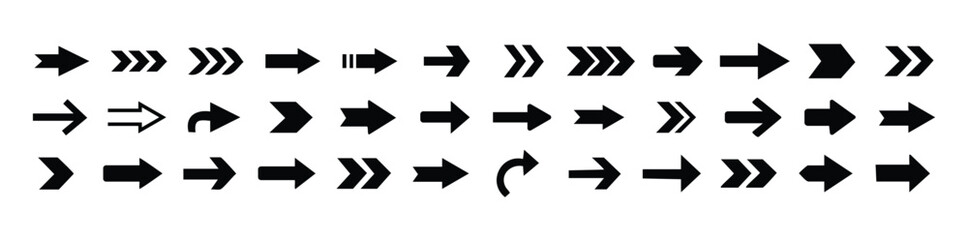  Arrow. Cursor. Arrow vector icon. Modern simple arrows. Collection different Arrows on flat style for web design or interface. Mega set of vector arrows. 