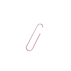 Pastel Baby Pink Paperclip Isolated - Minimal Style