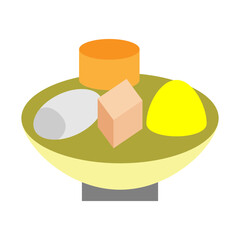 Sweets Thali Vector Flat Icon Design