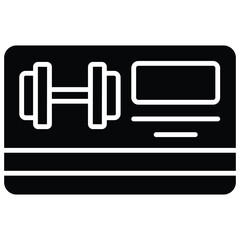 Gym Member Card Vector Icon Stock Illustration