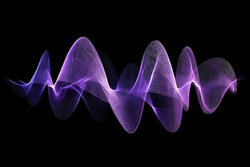 Wavy, glowing purple mesh on black