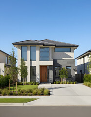 Cluster housing with luxurious modern design. Ai Generative.