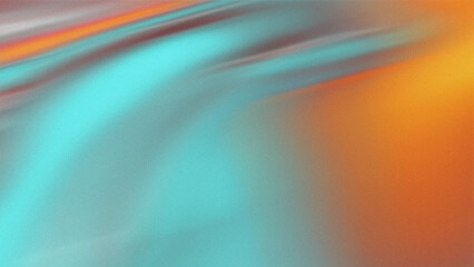 Dynamic teal and orange gradient abstract background with grainy texture