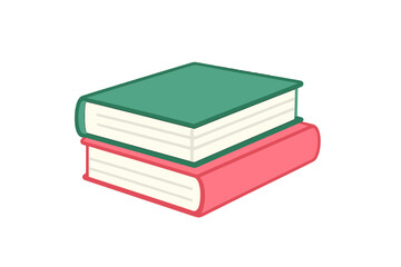 Colorful stack of two hardcover books representing education and academic knowledge