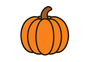 Stylized orange pumpkin icon representing autumn, fall harvest, Thanksgiving, and Halloween