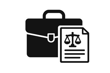 Professional briefcase and legal document symbolizing law and justice services