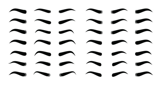 Eyebrow shapes vector set perfect eyebrows eyebrow styling guide - Powered by Adobe