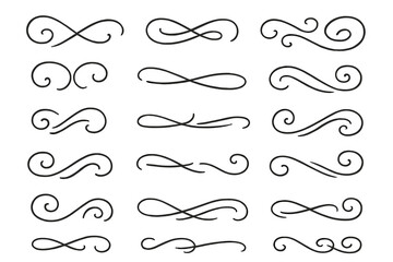 Obraz premium Elegant hand drawn calligraphic swashes and vintage ornamental text dividers