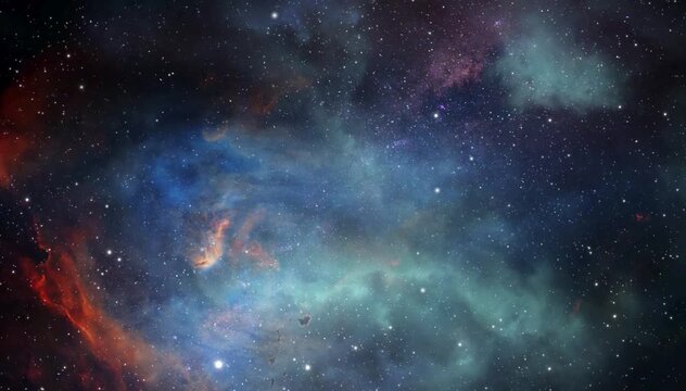 A celestial masterpiece of a vibrant nebula glowing with cosmic dust and distant stars in the deep expanse of the universe
