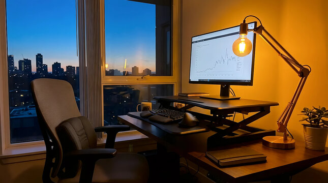 Programmer’s Desk with Code on Display | Developer Desk with Code and Work Tools | Nighttime Programming Setup with Code on Screen