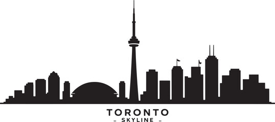Obraz premium Toronto skyline detailed silhouette vector illustration on transparent background