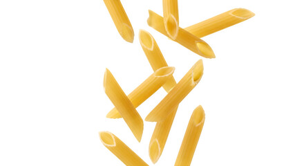Penne Pasta Falling, isolated on transparent background