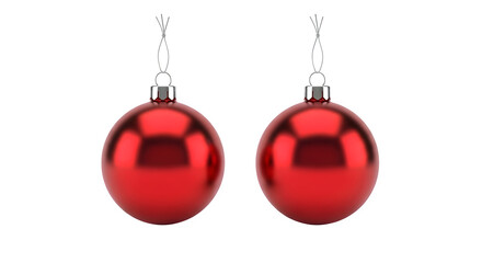 Red Christmas Ornaments, isolated on transparent background