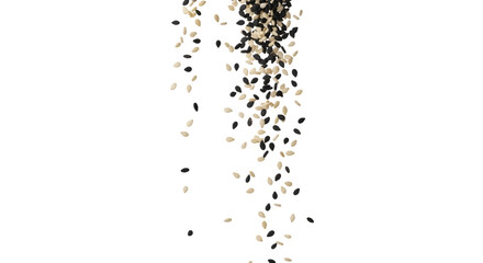 Falling Sesame Seeds, isolated on transparent background