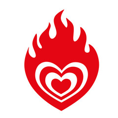 Heart on Fire Element Creative Design Illustration