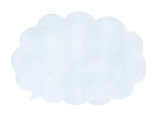 吹き出し：クレヨン手描きの水色のフキダシ