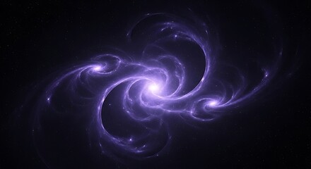 Dynamic purple nebula swirls and distant stars in deep space, abstract cosmic background