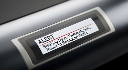 Alert message displaying breaking news about global markets and economic crisis