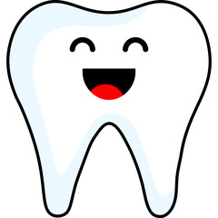 Cute Cartoon Tooth Character Illustration