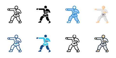 Karate icon set multiple style collection 
