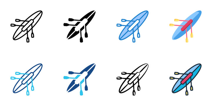 Rowing icon set multiple style collection 
