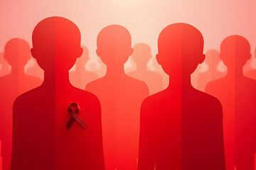 Silhouette Red Ribbon 2025 AIDS Day Poster