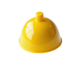 Fototapeta premium Yellow plastic funnel isolated on transparent background, showcasing its smooth surface and simple design, commonly used for pouring liquids or fine substances