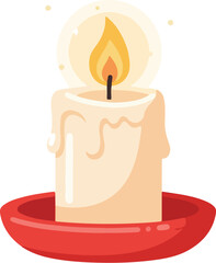 Illuminating Candle: A serene candle casts a warm and inviting glow, symbolizing hope, peace, and spirituality. Its gentle flame dances atop, providing a sense of comfort and tranquility.