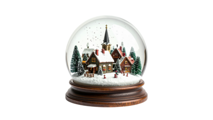 Christmas Snow Globe with Miniature Winter Village