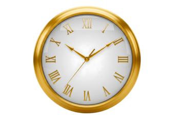 Elegant oval gold framed clock with roman numerals