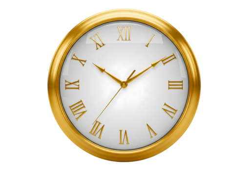 Elegant oval gold framed clock with roman numerals