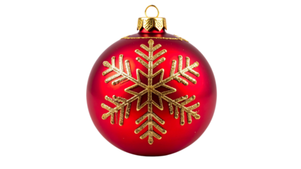 Elegant Christmas Ball Decoration with Golden Pattern
