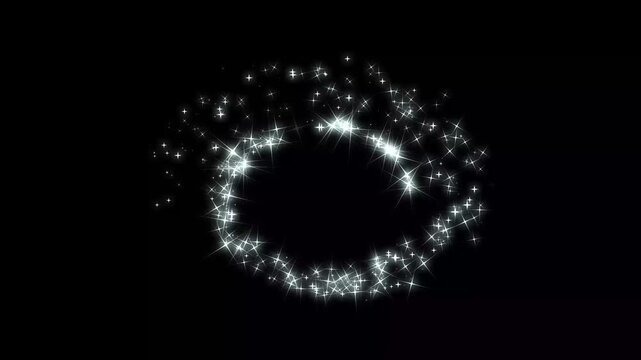 White stars bokeh lights sparkle, magic sparkles glitter line stars, glowing sparkle line burst, fairy dust wand glitter, practical magic glitter, stars trail transition on alpha channel loop. 4k