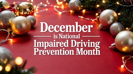 December is national impaired driving prevention month with festive holiday ornaments and twinkling lights creating a warm and inviting atmosphere