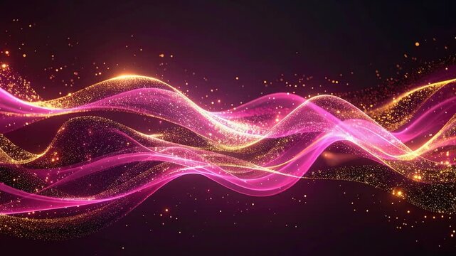 ピンクゴールドのきらめく光線が差し込む美しい映像