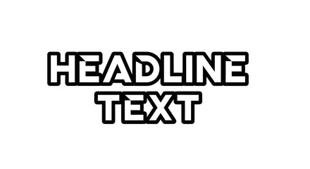 Bold, outlined text spells out 