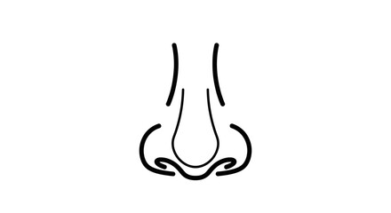 Simple black and white line drawing of a human nose, centered on white background.