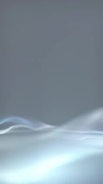 Soft, luminous ethereal mist dissipates upwards, revealing a pristine white-gray gradient background with clean negative space. Serene concept of new beginnings