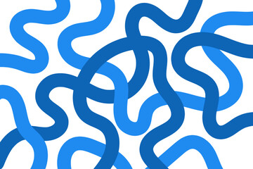 Bold overlapping squiggly lines in varying shades of blue on a white background. A dynamic pattern ideal for tech visuals, branding, backgrounds, and modern art.