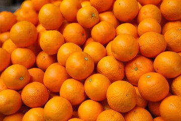 Pile of Fresh Oranges - Vibrant Citrus Fruit Background
