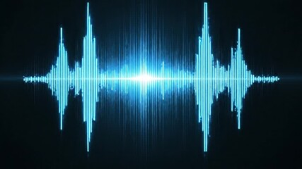 Blue wave pattern on dark background with a bright central flash vertical lines present - Powered by Adobe