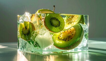 Perfect Foods, Fruits, Drinks, and Vegetables Iced Box Showcase for website and social media promotions